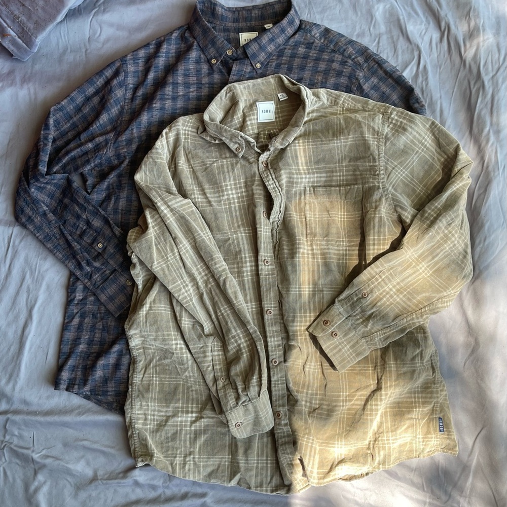 *BUNDLE* ROMW Men’s button up flannel type long sleeve Shirts 2XL XXL